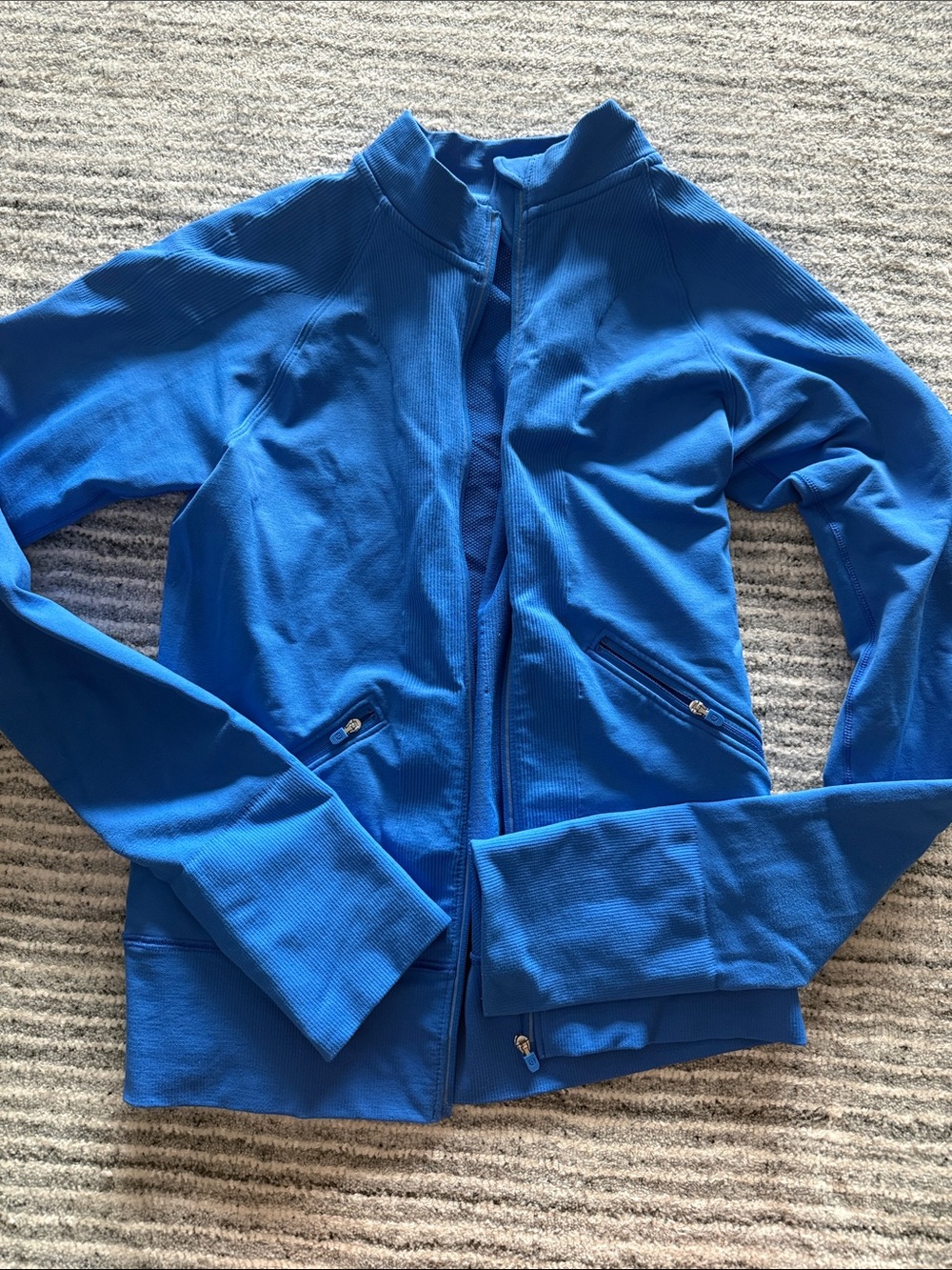 Lululemon Womenโs Blue Zip-Front Performance Jacket